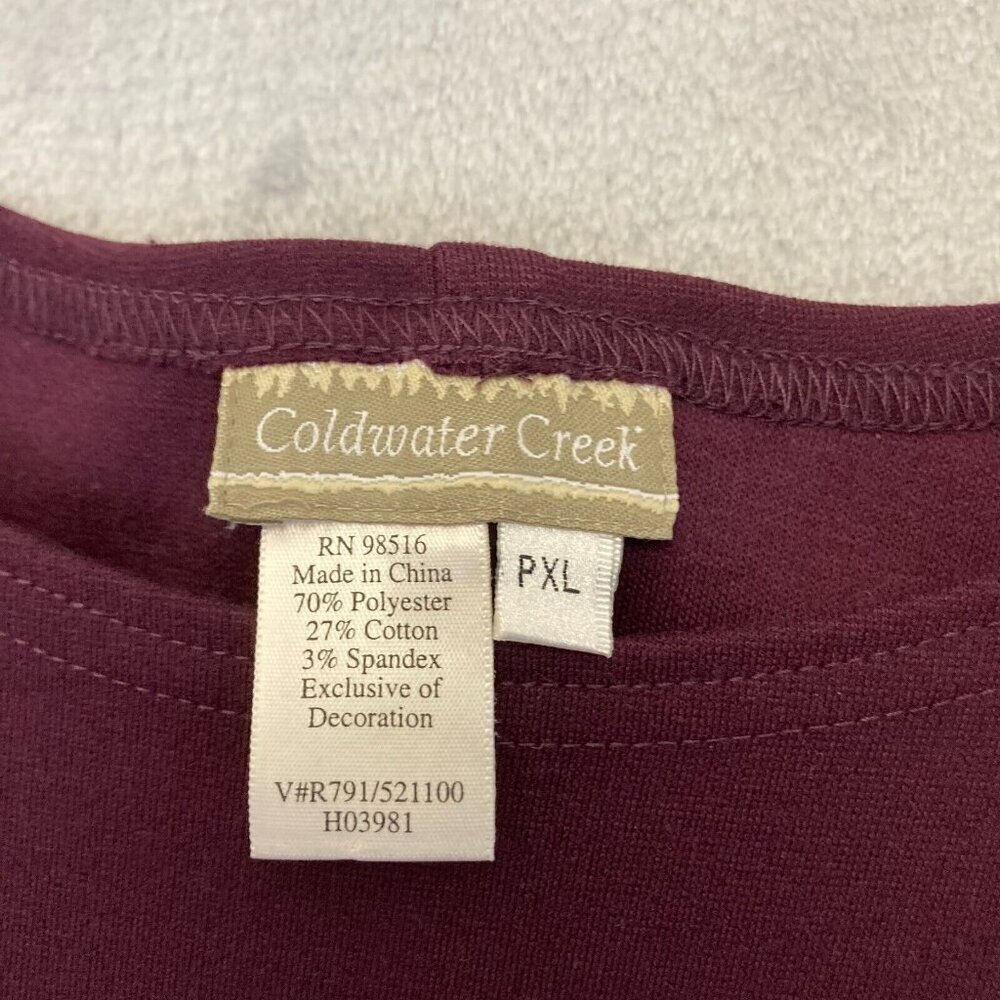 Coldwater Creek Maxi Dress & Cardigan Sweater Set PXL Burgundy Modest XL Petite - Picture 6 of 16